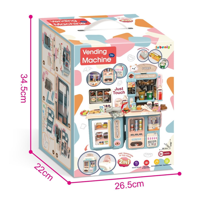 Función táctil de simulación infantil transfronteriza venta de cajeros de supermercado de hamburguesas dulces cafetera juguetes caseros