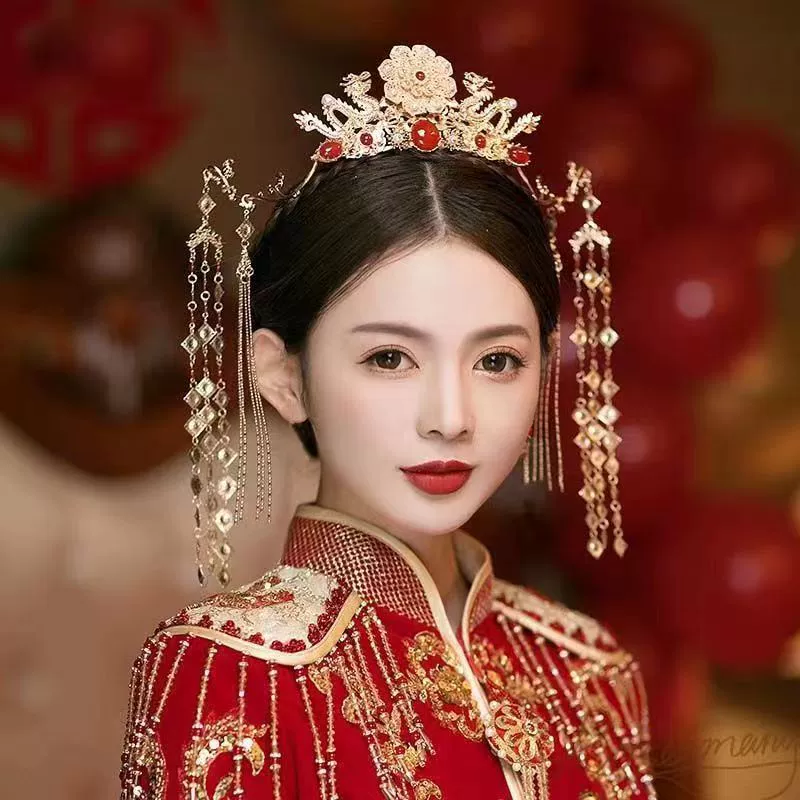 Головной убор Ming красный Hanfu корона для волос аксессуары для волос ручной работы изысканная длинная кисточка древний стиль шаг встряхивание супер фея голова корона ювелирные изделия