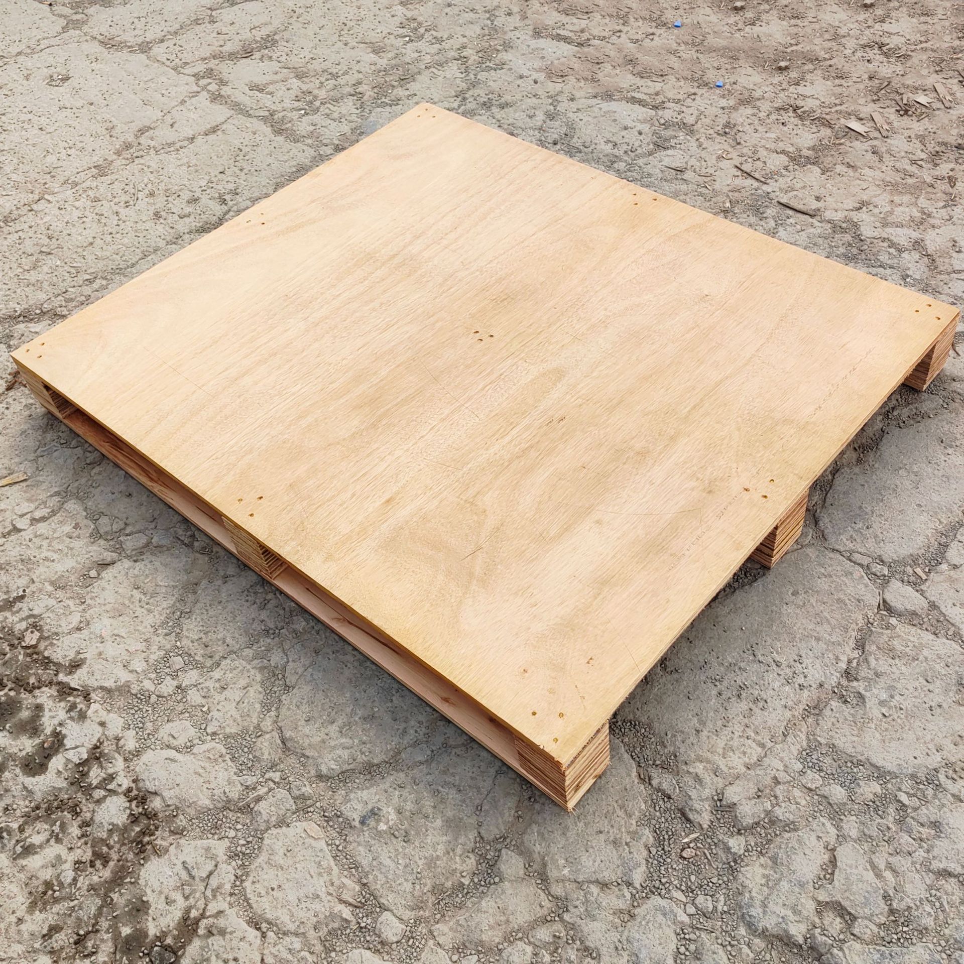 单面胶合板免熏蒸平面木托盘四面进叉川字型复合卡板高承载木栈板