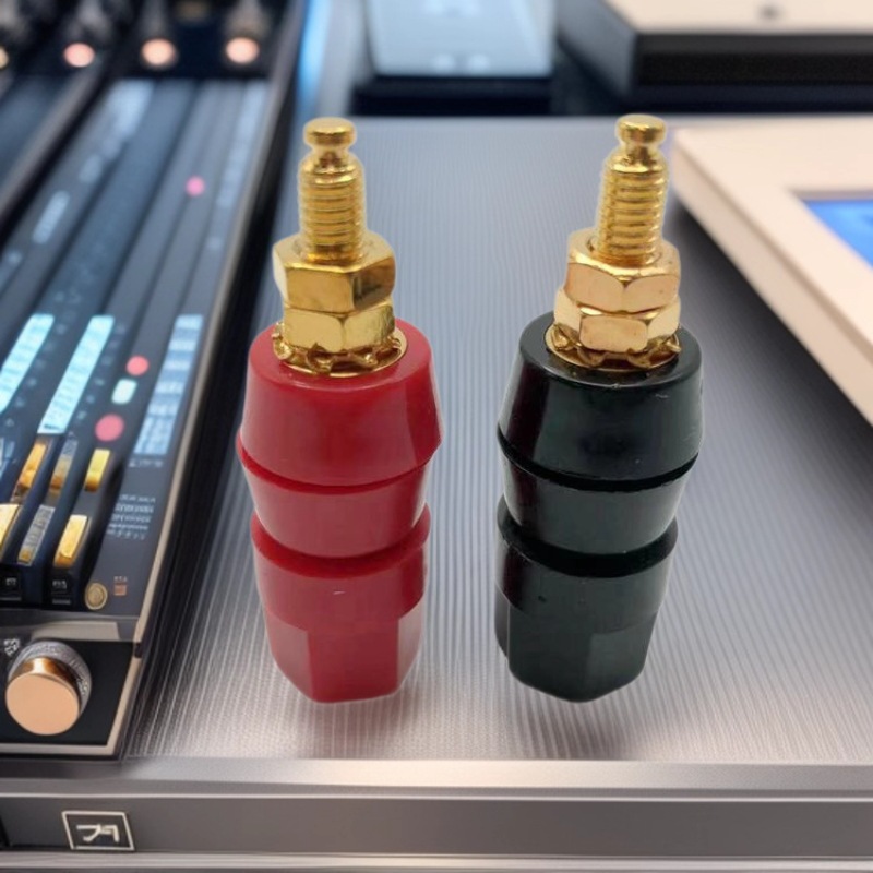 铜4MM六角接线柱，镀金音响音箱接线柱 红黑香蕉插座