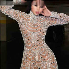 女装连衣裙修身亮片连体长裤Women's sequined jumpsuit pants