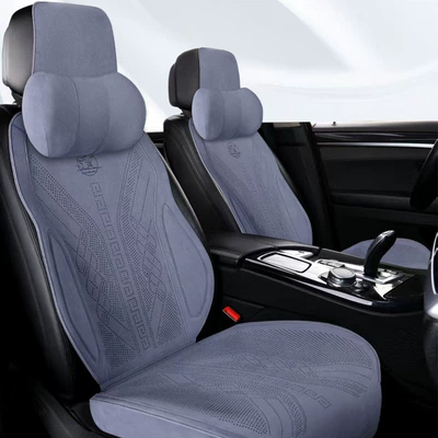 Seat cushion, seat cover Universal for All Seasons, Rams - haze-blue-five-seats-in-the-whole-car-2-neck-pillows