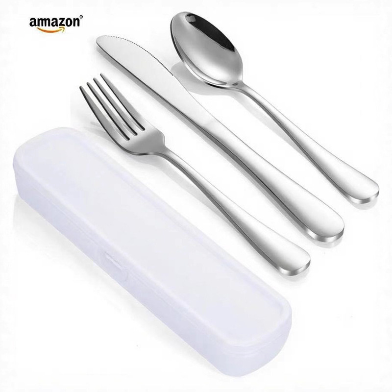 304 Stainless Steel Knife, Fork and Spoon 1010 Suitable for Camping Style Office School Travel Work Outdoor Picnic Tableware