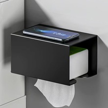 太空铝纸巾盒防水免打孔厕所壁挂式卫生纸置物收纳抽纸厕纸卷纸架