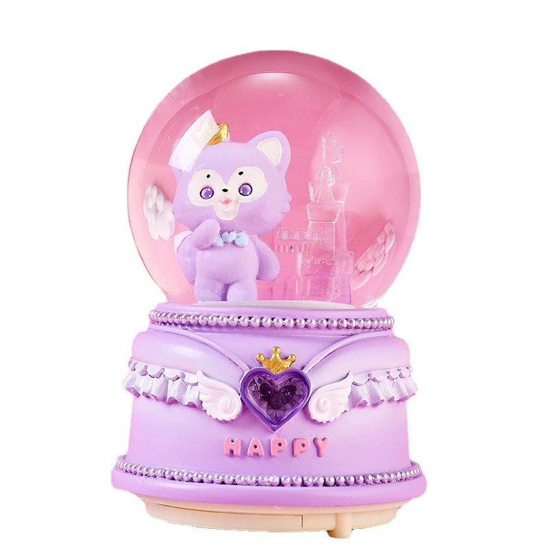 Минифигурка из мультфильма, кукла, светящийся стеклянный мяч для водного поло, музыкальная шкатулка
