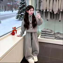 2026新款两件套女童套装中大童衣服儿童装春秋季帅气时髦外穿潮女