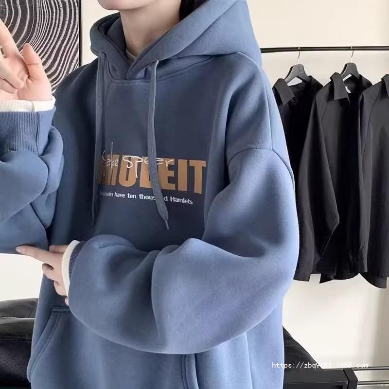 Ge Hua Leaks Zhongshan Sweatshirt Boys Fall/Winter fleece-lined Thickened Hooded Pullover Loose Casual Clothes Outside Ge Hua Leaks Zhongshan Sweatshirt Boys Fall/Winter fleece-lined Thickened Hooded Pullover Loose Casual Clothes Outside
