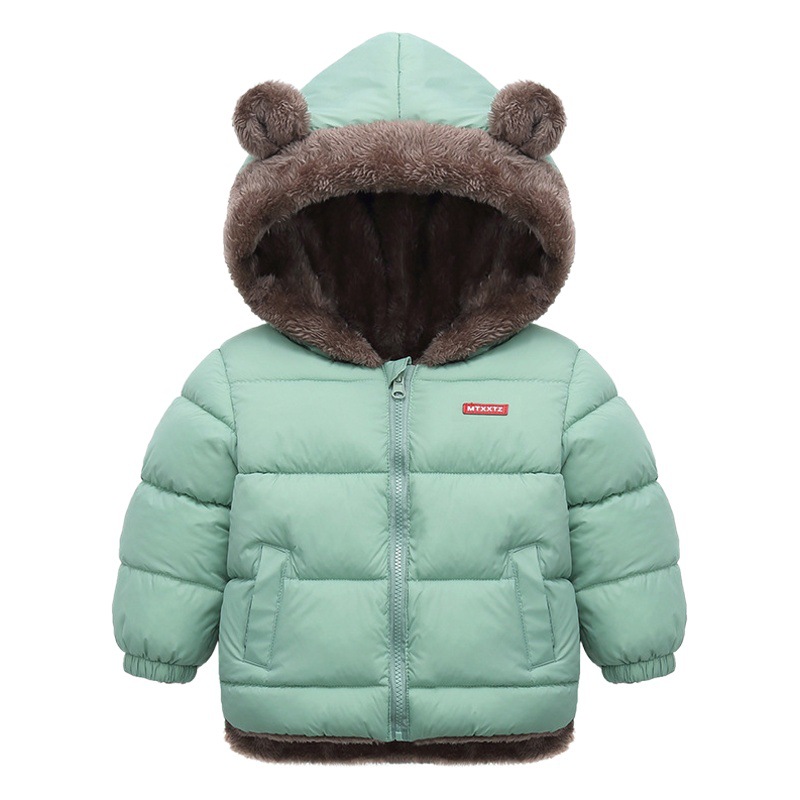 Chaqueta de plumón para niños Chaqueta corta de algodón de lana de cordero Chaqueta de algodón para niños y niñas Chaqueta de bebé forrada de lana gruesa de invierno para niños