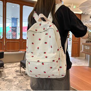 (Cross-border trading), school bag for students, shoulder bag, cute strawberry, brand backpack to go out for traveling, new collection