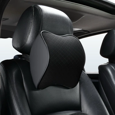 Car Headrest, Neck Pillow, Car Memory Foam Neck Pillow, Car Lumbar Support, Car Seat, Universal Driving Pillow (Headrest) - grid-headrest-classic-black