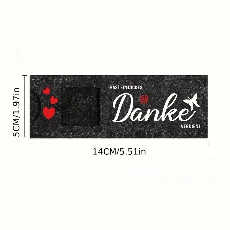 爆款跨境“Danke”感谢设计的毛毡袋礼盒装饰蝴蝶与心形图案可定|undefined