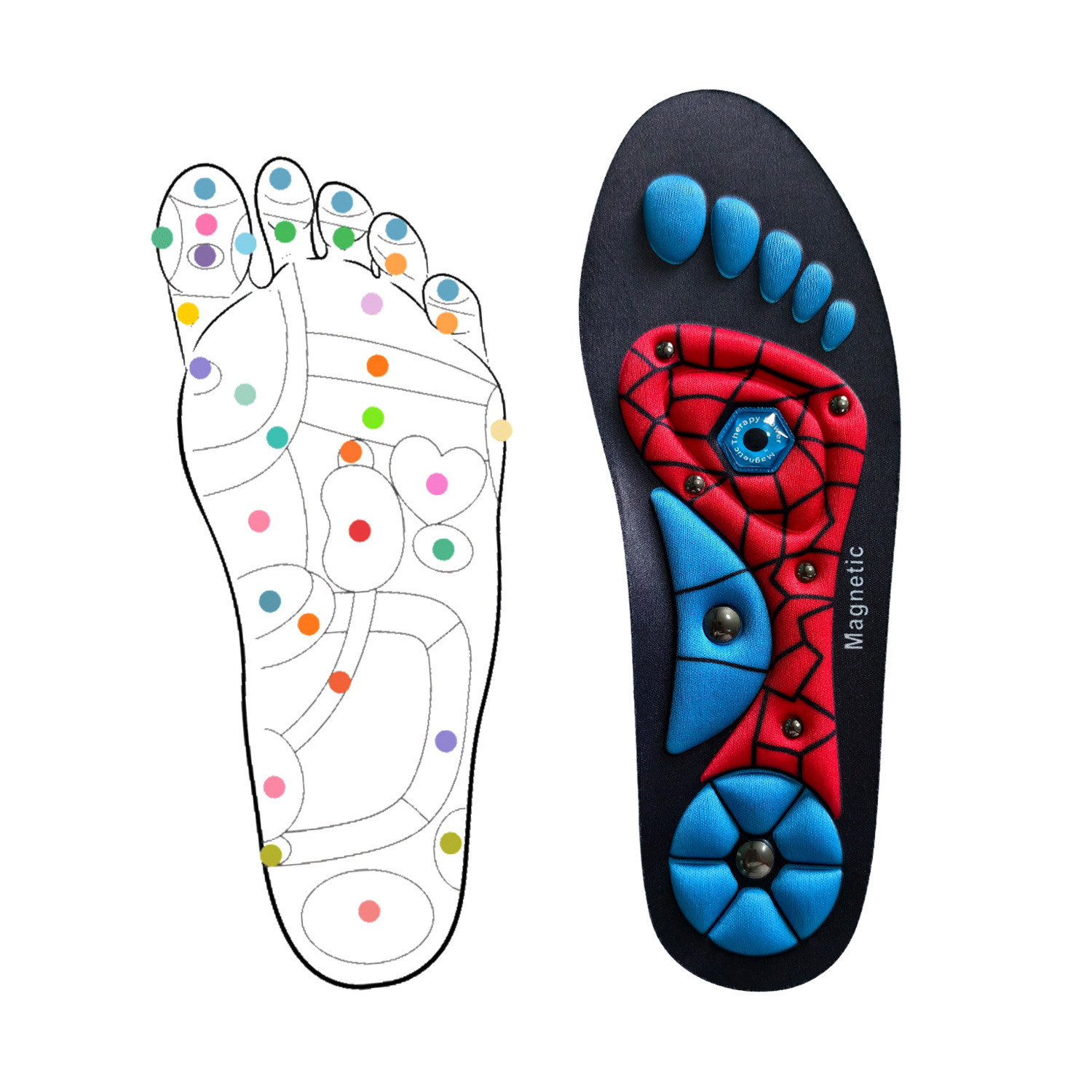 Magnetic Massage Insoles Arch Support Breathable Foot Pads_voghion.com