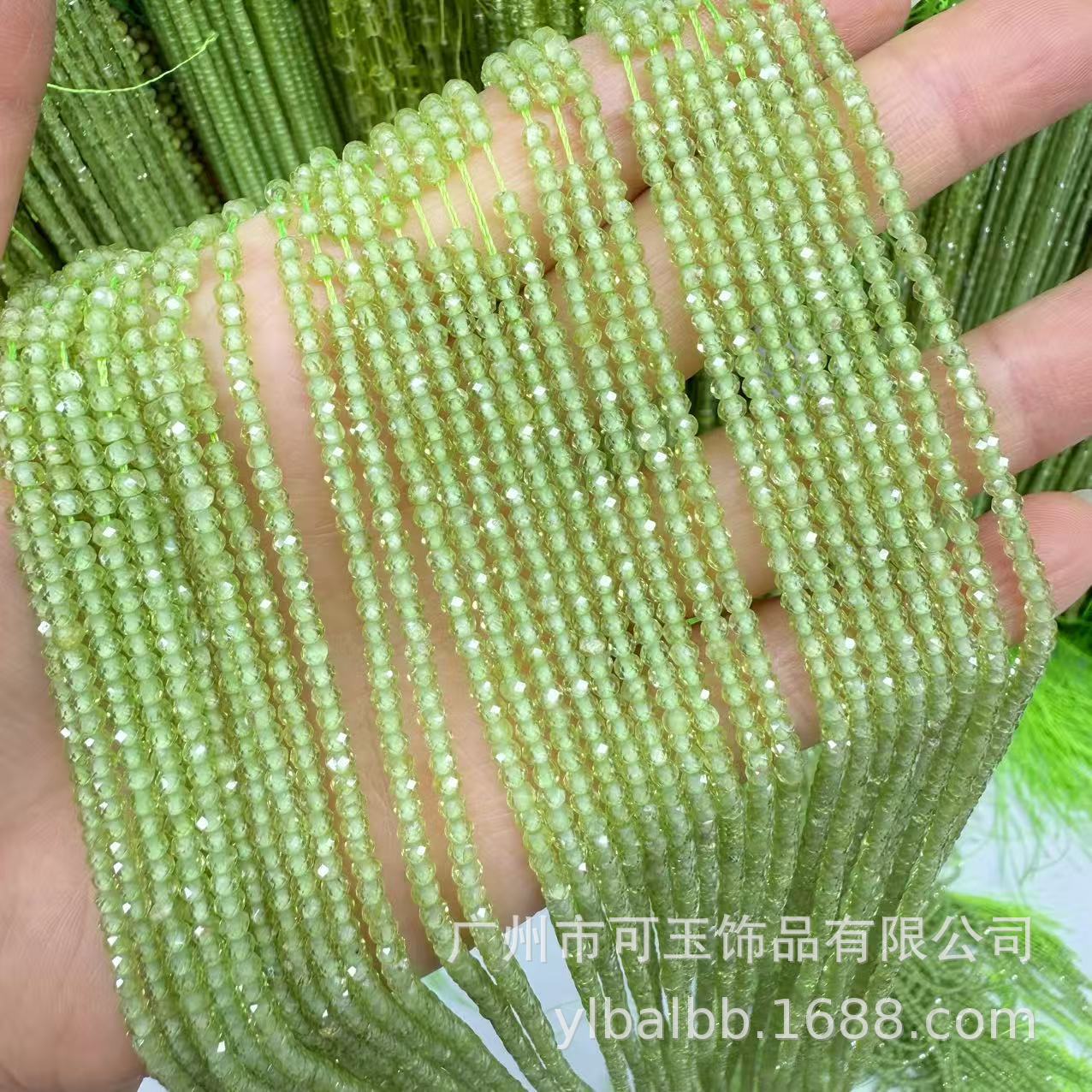 メーカー卸売天然ペリドット丸玉、算盤玉、角砂糖型、長方形、異形カット、光沢仕上げDIYジュエリーアクセサリー