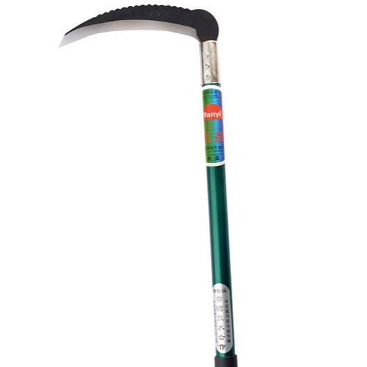 跨境割草割稻月牙镰刀割草刀农用锰钢割韭菜长柄弯刀【延益】215