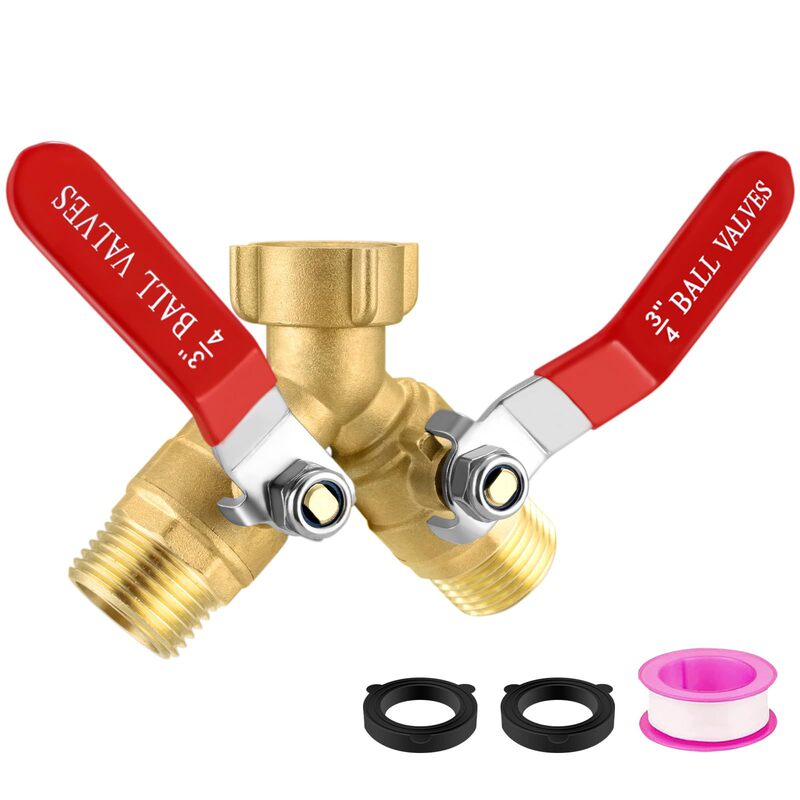 Cross-border Amazon Y-type double-way diverter brass valve hose faucet 3/4 thread double-way valve irrigation head Cross-border Amazon Y-type double-way diverter brass valve hose faucet 3/4 thread double-way valve irrigation head