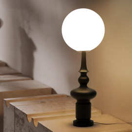 意大利复古客厅罗马柱落地灯沙发旁边轻奢卧室中古高级感床头台灯