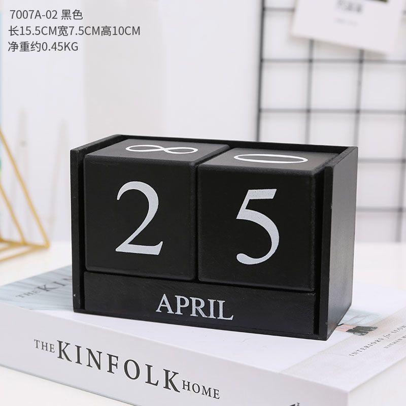 Madera Flip calendario escritorio creativo personalizado escritorio calendario hogar escritorio calendario joyería simple decoración decorativa de la tabla