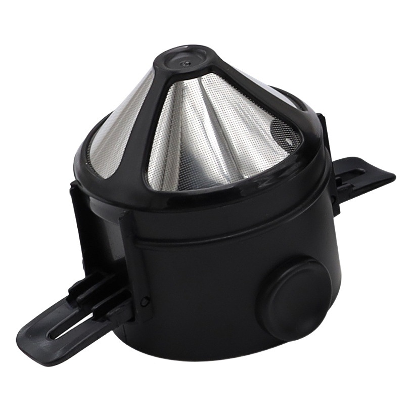 Filtro de café de acero inoxidable para el hogar red colgante goteo para el oído pantalla de malla plegable de doble capa embudo filtro de papel sin filtro herramienta