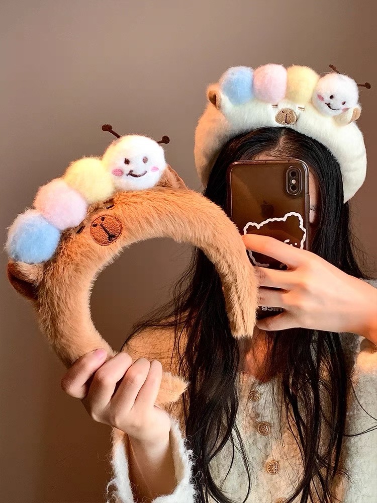 Estrellas de esponja extrañas lindas mujeres lavado de la cara máscara de presión de cabello maquillaje fotos otoño invierno joyas para el cabello