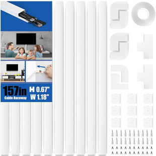Customized Cross-Border Supply Amazon Hot-Selling Pvc Trunking Set, Environmentally Friendly Flame-Retardant Self-Adhesive, Popular Model in Europe, America, Asia and Asia