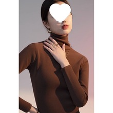 秋冬德绒一体绒加绒加厚新款保暖半高领长袖修身打底衫女T恤上衣