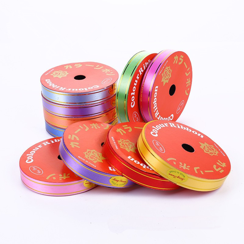 Holiday decoration 1.6 Golden edge ribbon party wedding supplies plastic balloon tied rope wind chime ribbon packaging ribbon