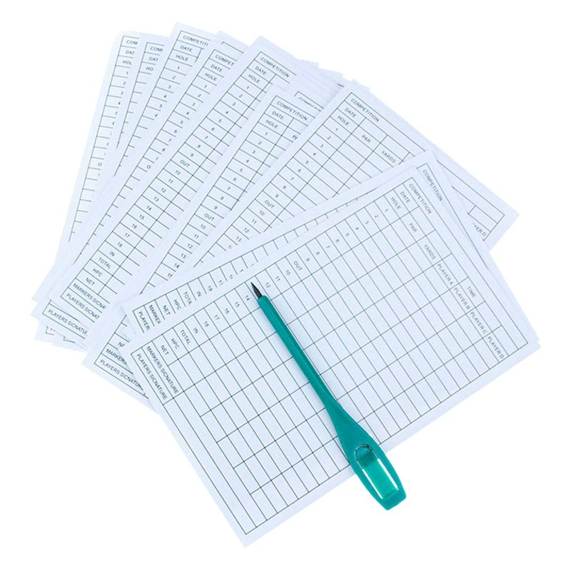 Оценочная карта гольфа Оценочная карта Картон Копперплате материальная Оценочная карта Отсутствие логотипа деформации Принтабле Особенный