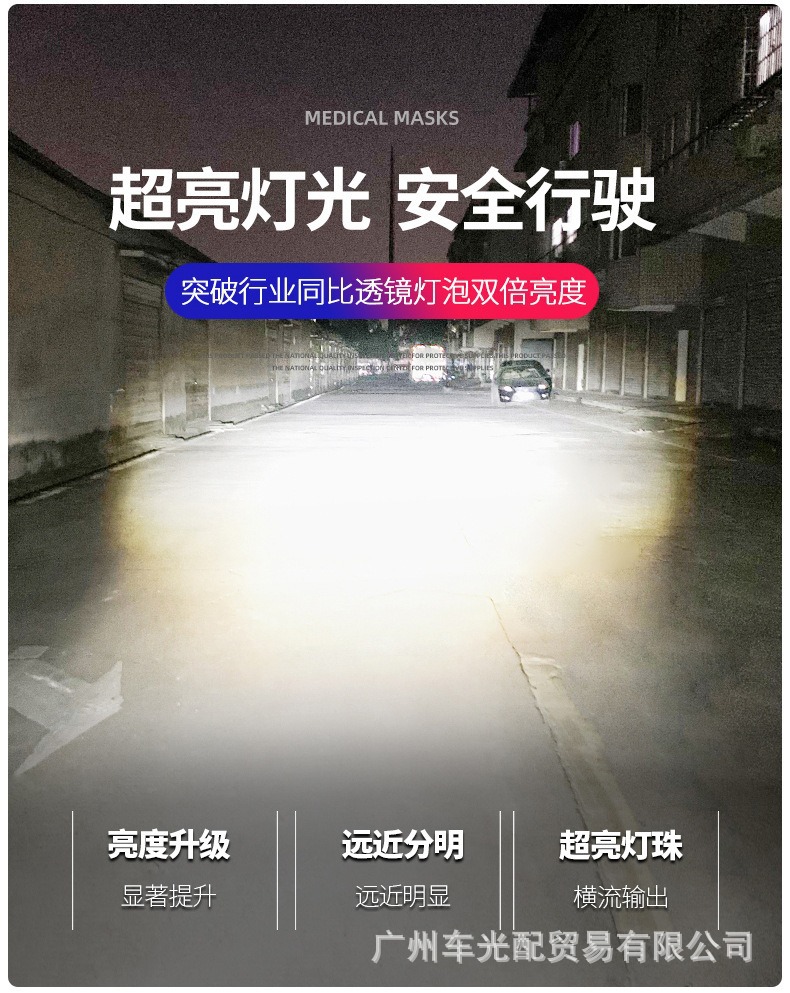Cross-Border Supply of Motorcycle Led Headlights H4 P15D Ba20D Lens Spotlights with Integrated Lampshade