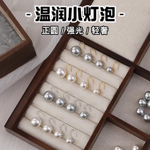 Zhengyuan S999 sterling silver high-gloss Shijia pearl earrings fever same style high-end high-heeled shoes ear hooks Xiaohongshu