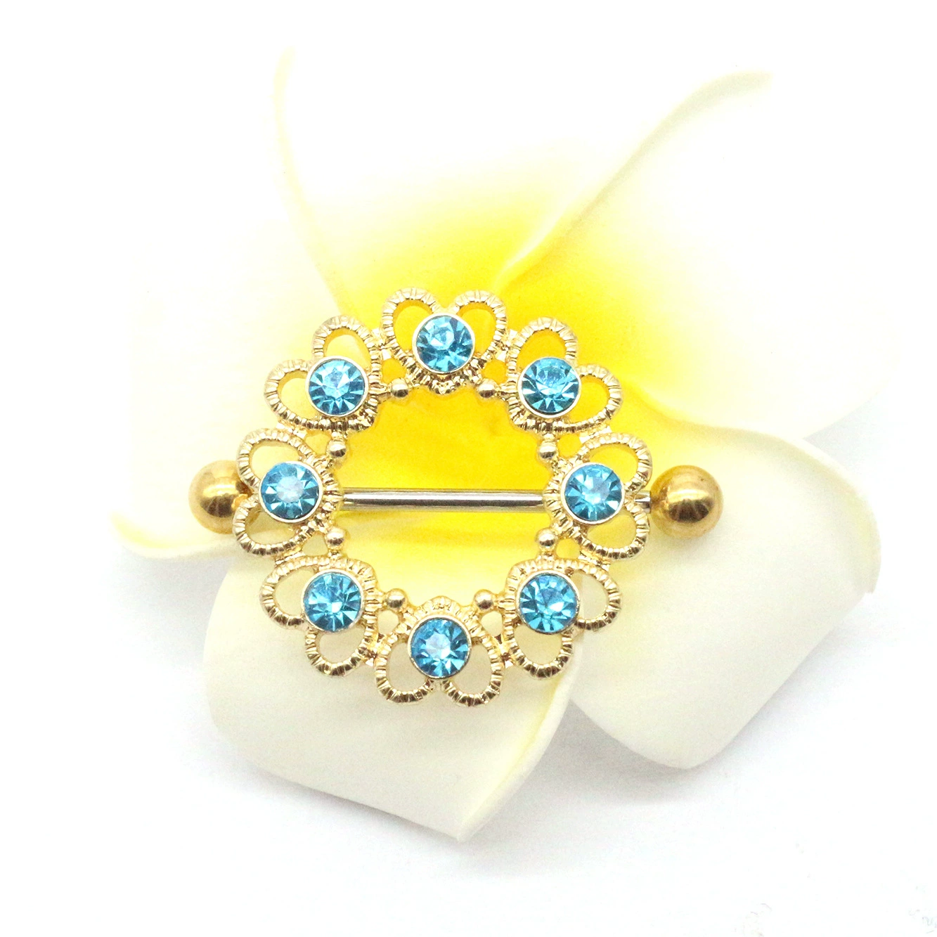 Golden physiological piercing heart shaped, European style