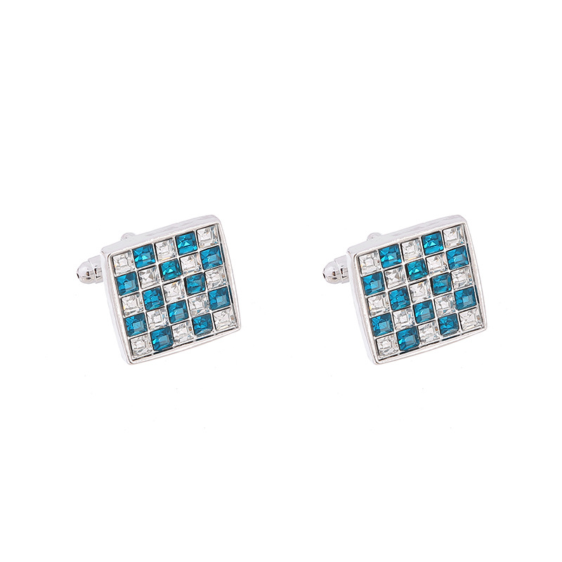New Square Color Diamond Zircon Cufflinks Fashion Men's Shirt French Cufflinks_voghion.com