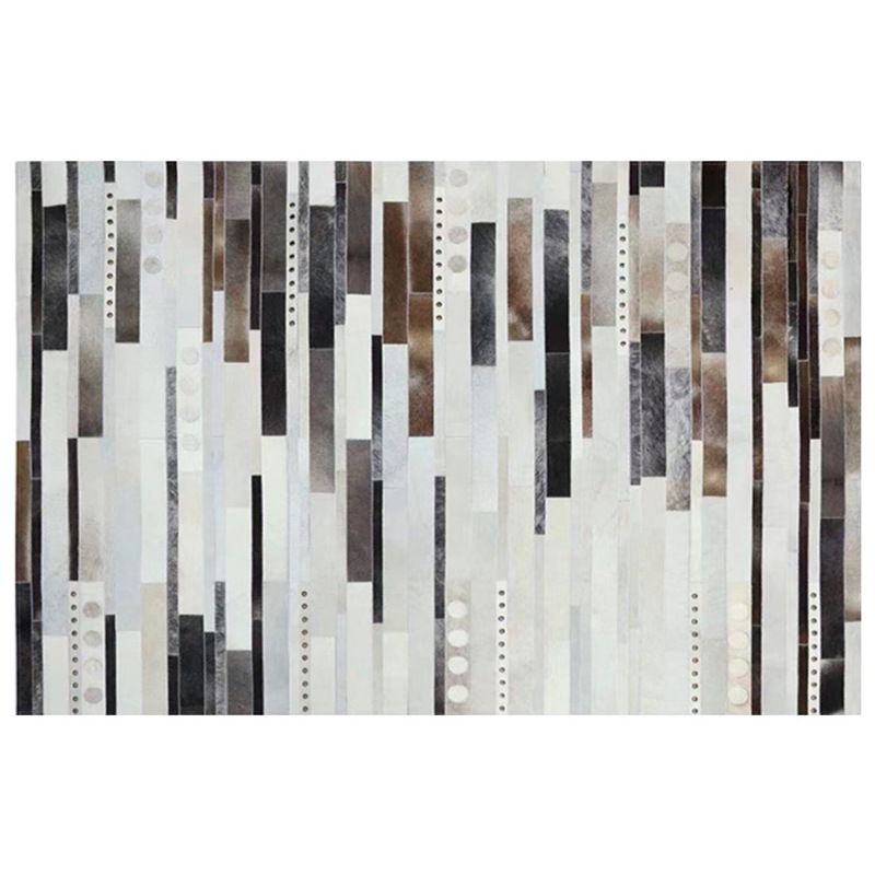 Alfombra de piel de vaca natural hecha a mano sala de estar doméstica irregular alfombra de piel de vaca real alfombra de mesa de té alfombra personalizada