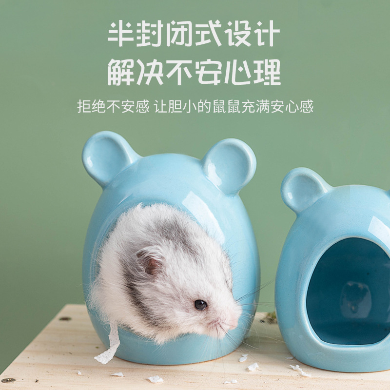 Nido de Cerámica para Mascotas Pequeñas de Cerámica Refrescante para Hámsteres y Chinchillas