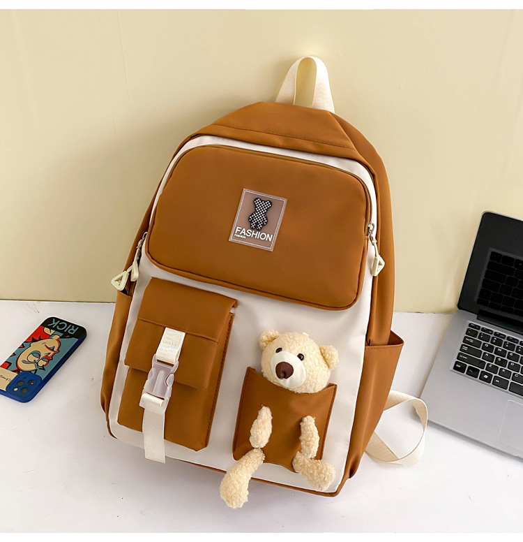 Zaini per bambini, nuovi zaini scolastici per studenti universitari, zaino per bambine con bambola e orso dei cartoni animati, zaino casual carino per donne_voghion.com