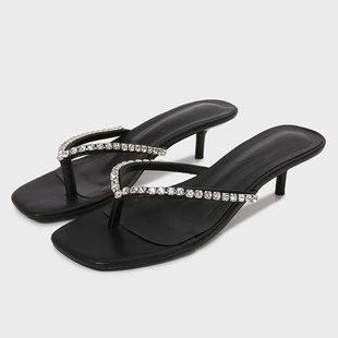 Сандалии (Zara) женские летние из ткани с бантом, каблук 6 см, размеры 35–42