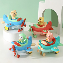 儿童回力玩具车 萌趣按压飞机滑行 可拆卸卡通玩具幼儿园礼品批发