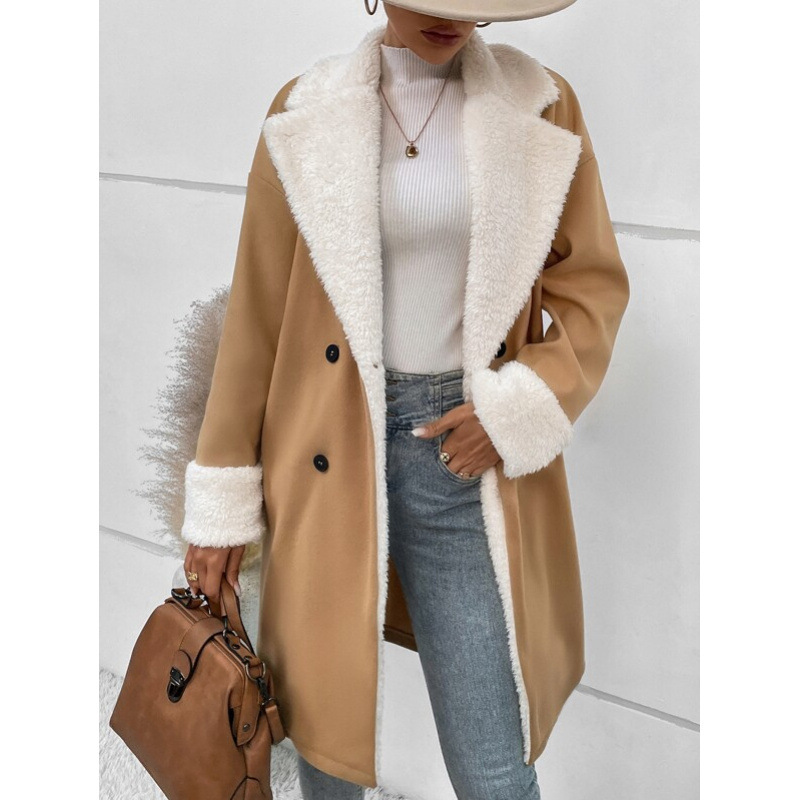 In Stock 2025 Cross-Border Foreign Trade Amazon Independent Platform Winter New Women's Stylish Casual Commuting Woolen Coat