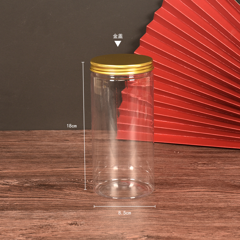 8518 polvo de raíz de kudzu Pueraria salvaje envasado de plástico botella vacía cubierta de oro al por mayor en stock