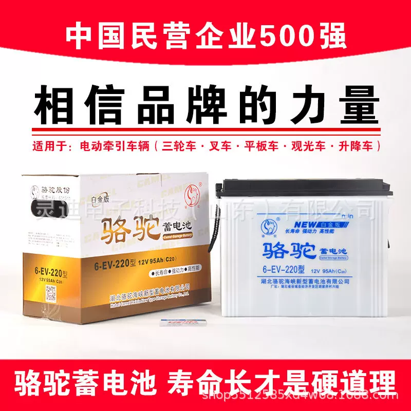 原装正品骆驼水电瓶12V160AH大容量320型60V电动三轮车铅酸蓄电池