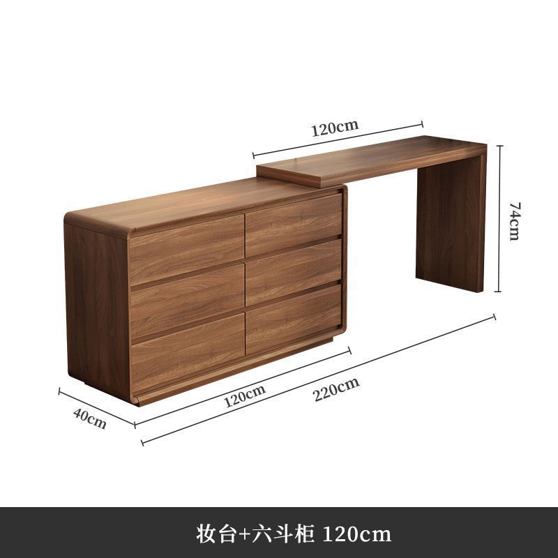 6단 서랍장 120CM 순수목색 + 화장대