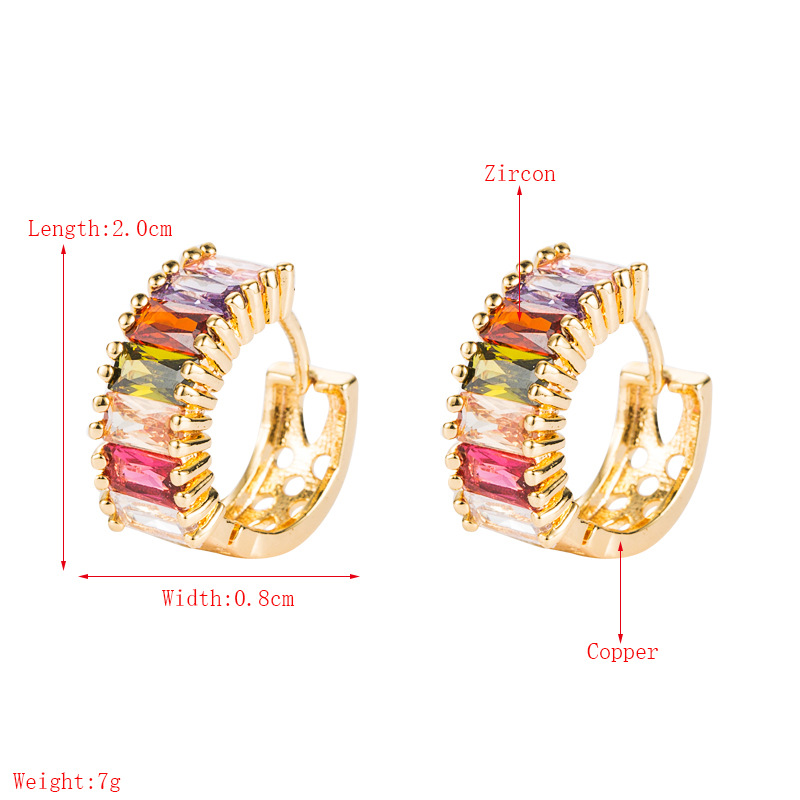 Mode Messing Einfache Zirkon Ohrringe display picture 1