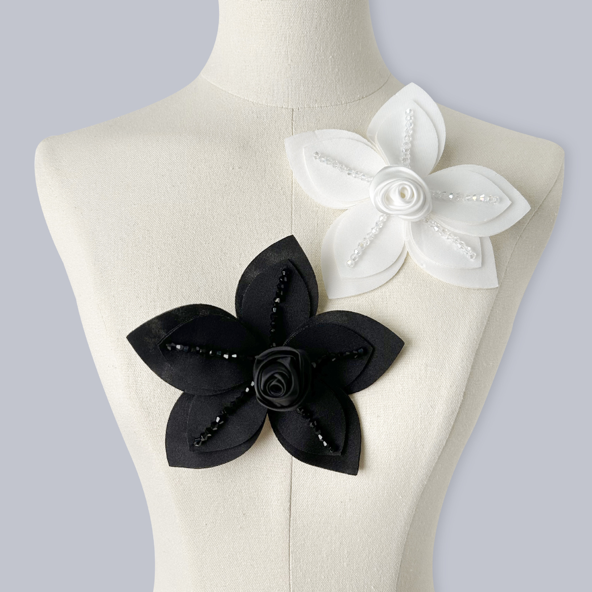 Blanco y negro cuentas de clavos estereoscópicos rosa vestido de boda vestido vestido vestido de baile Lolita accesorios accesorios tocado