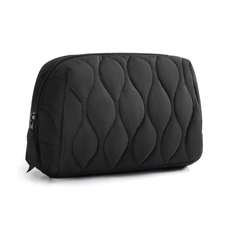 New Quilted Feather Waterproof Toiletry Bag Cosmetic Storage Padded Travel Portable Zipper Cosmetic Portable Storage Bag New Quilted Feather Waterproof Toiletry Bag Cosmetic Storage Padded Travel Portable Zipper Cosmetic Portable Storage Bag