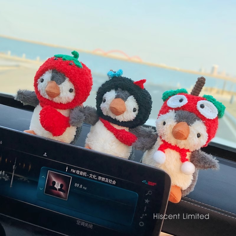 Lindo pingüino decoración de la pantalla del coche decoración del coche decoración del coche muñeca de peluche muñeca niña regalo de novia