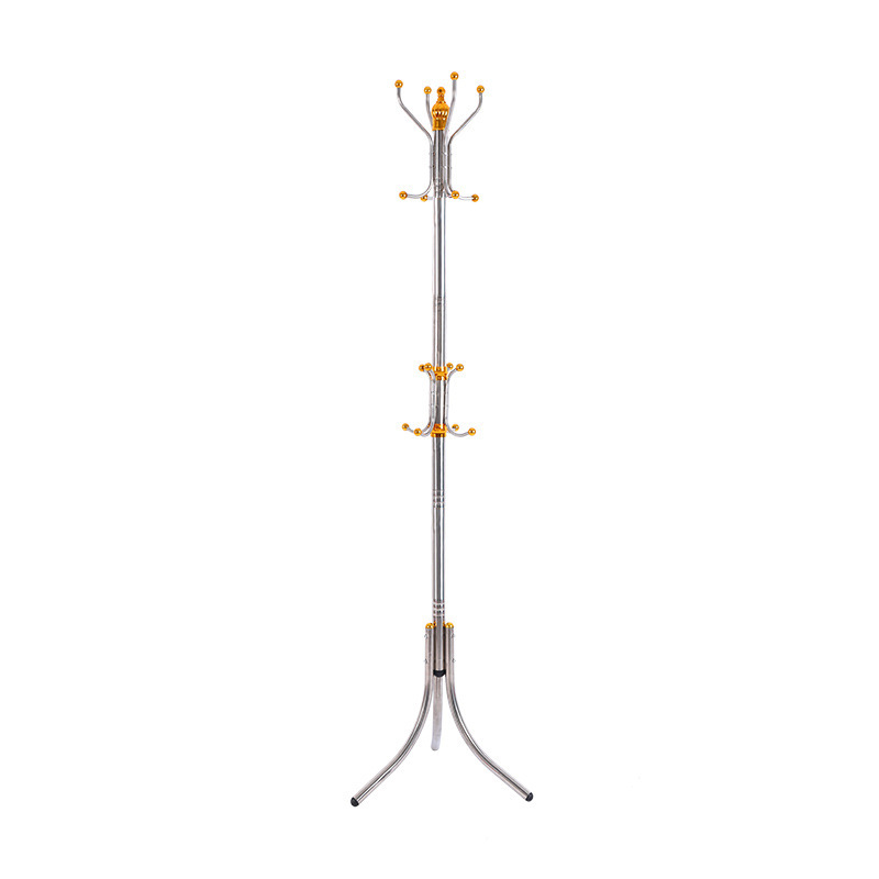 Colgante de sombrero de acero inoxidable simple de montaje percha de ropa de piso percha de ropa gruesa percha de ropa almacenamiento multifuncional fácil montaje