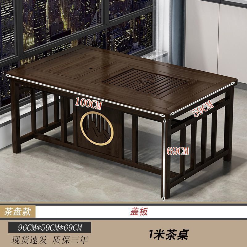 Mesa de té de balcón, pequeña oficina doméstica, mesa de té, hervidor de madera sólida, mesa de té integrada