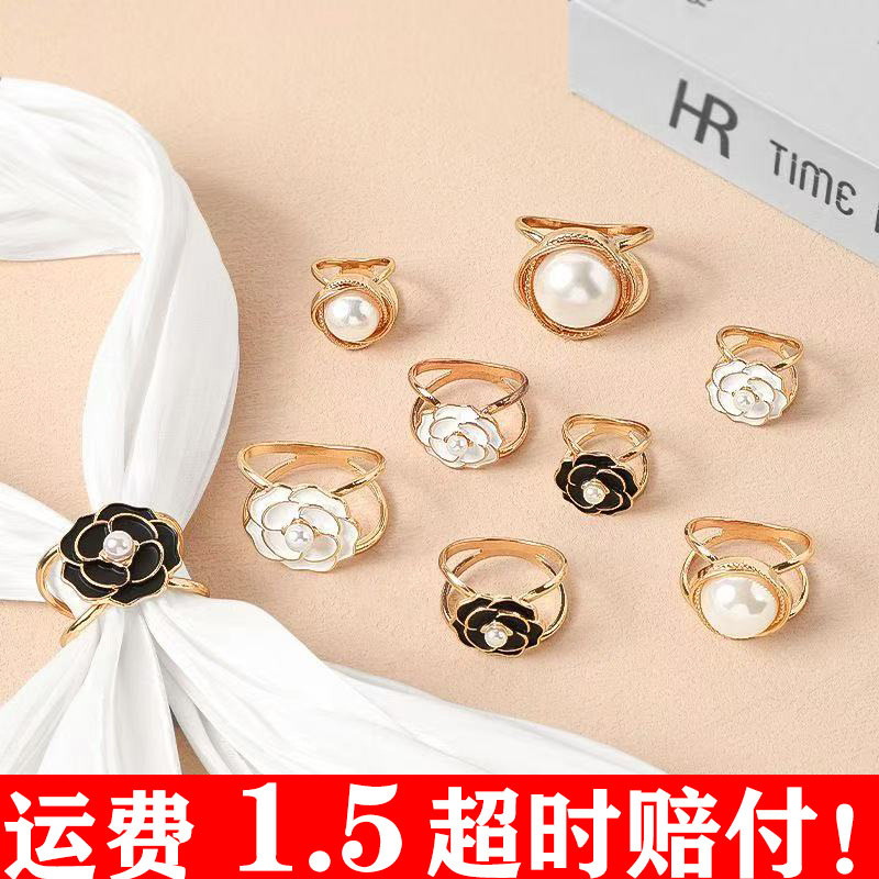 Multifunctional Bow Tie Shirt Ribbon Buckle New Versatile Small Square Scarf Scarf Buckle Silk Scarf Buckle