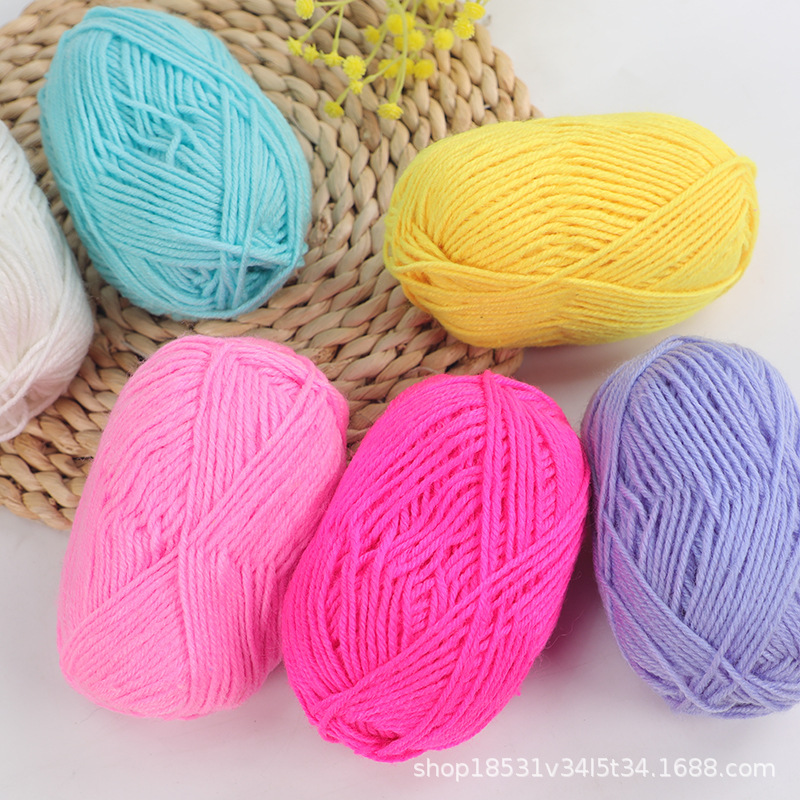 아크릴 울 그룹 도매 중간 두꺼운 라인 수제 DIY 짠 후크 슬리퍼 쿠션 인형 아크릴 베이비 라인