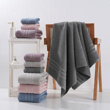 现货跨境出口纯棉断档加厚高档吸水洗澡大浴巾简约素色全棉浴巾