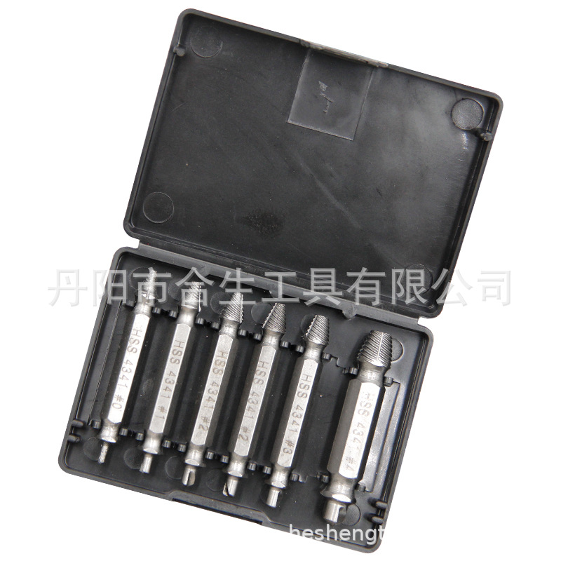 Extractor de acero de alta velocidad transfronteriza herramienta de eliminación de diapositivas de tornillo de doble cabeza S2 tornillo destornillador bit traje de alambre roto